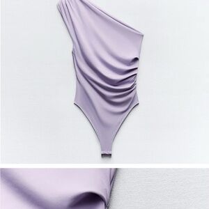 Lavender One-Shoulder Kids One Piece